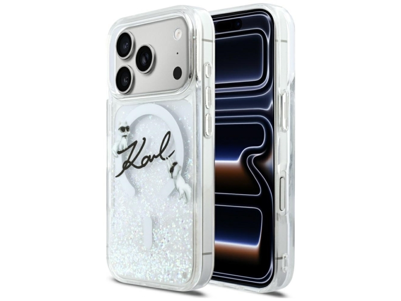 Karl Lagerfeld Liquid Glitter Karl Script Magsafe-Etui Für Das Iphone 17 Pro - Klar
