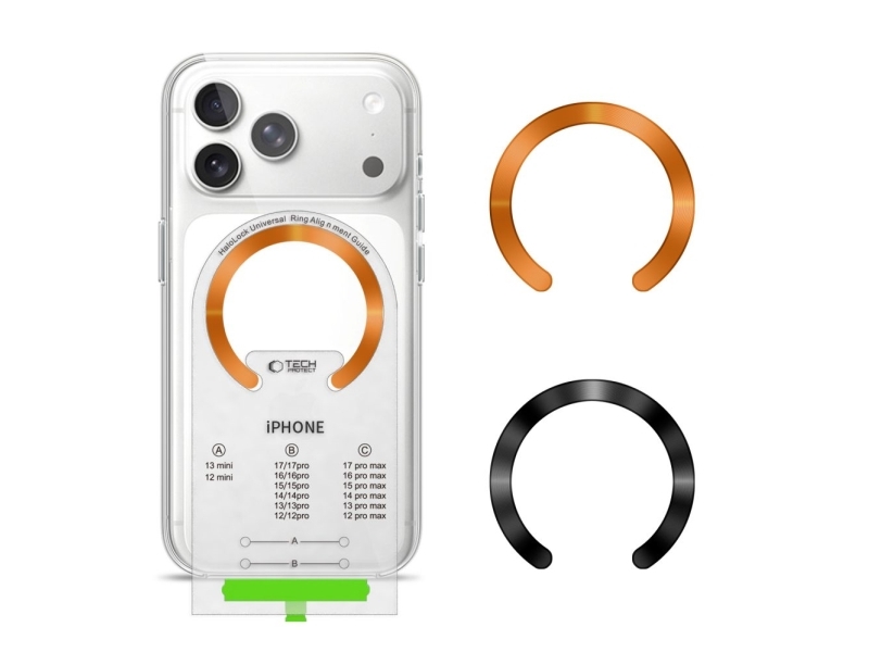 Tech-Protect Mmp-210 Magsafe 2-Pak Magnetisk Ring - Orange/Sort