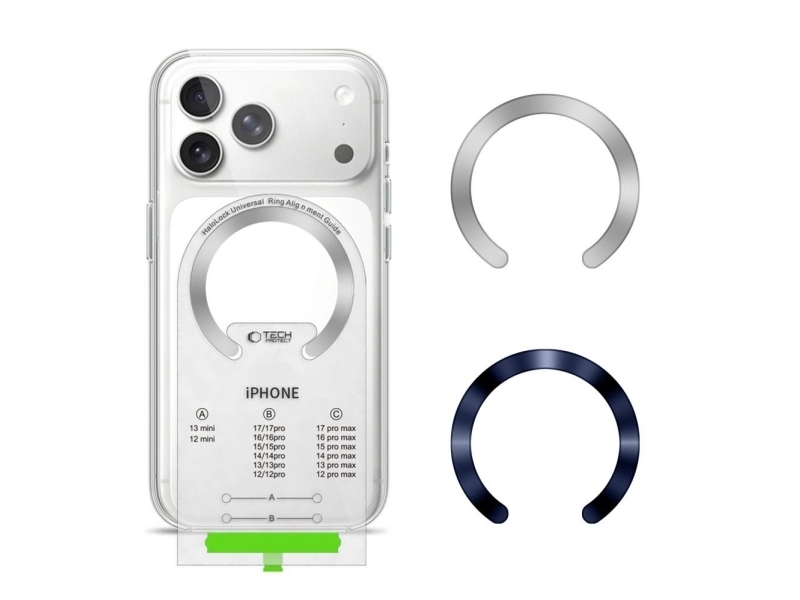 Tech-Protect MMP-210 MagSafe 2-Pack Magnetic Ring - Silver / Navy Blue