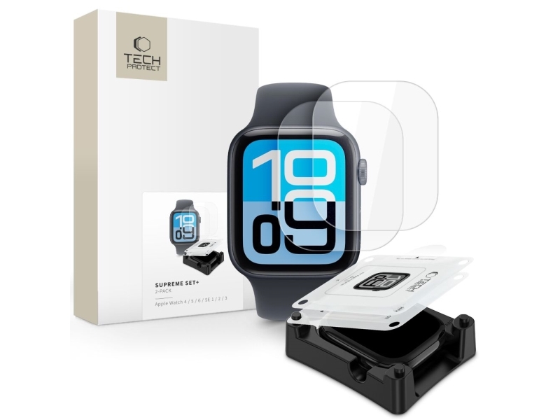 Tech-Protect Hydrogel-Folie Tech-Protect Supreme Set+ 2Er-Pack Für Apple Watch 4 / 5 / 6 / Se 1 / 2 / 3 (44 Mm) Clear