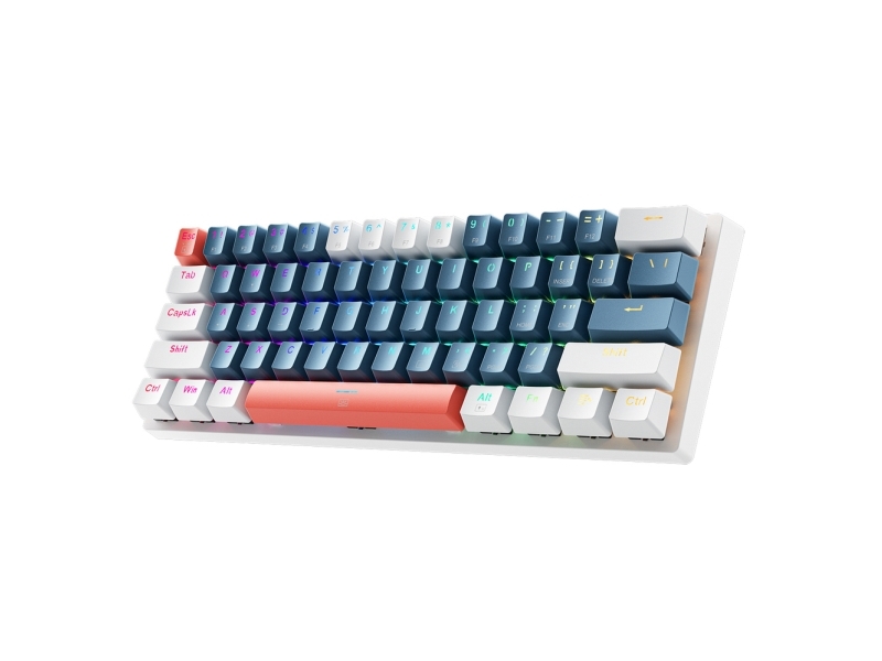 Machenike K500-B61 Kablet Mekanisk Gamingtastatur Rgb-Bagbelyst Blue Switch – Blå/Hvid