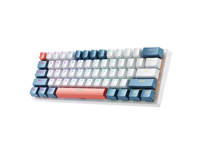 Gamingtastatur Machenike K500-B61 Kablet Mekanisk, Belyst Red Switch - Hvid-Blå