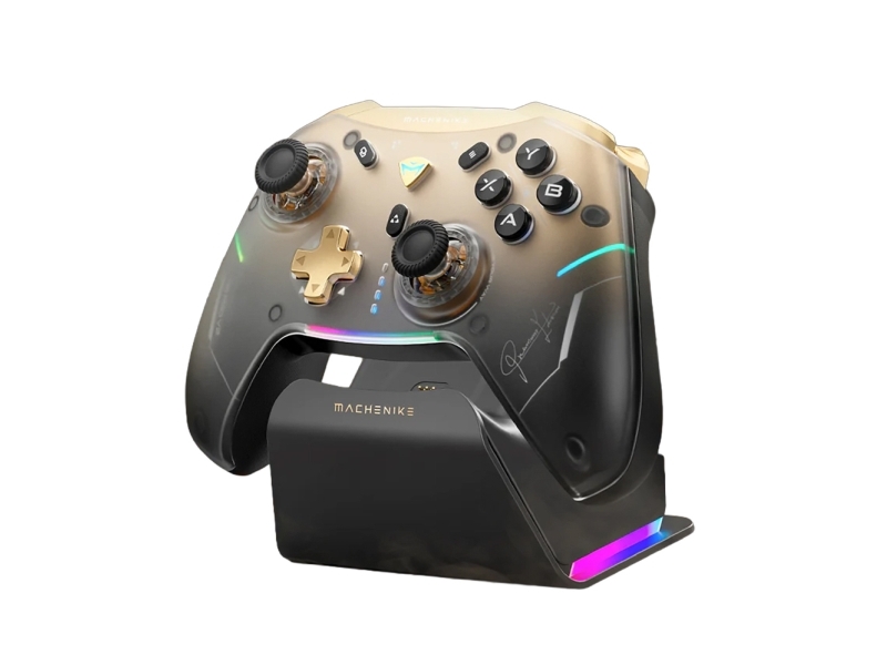 Machenike G5Pro Premium Edition Wireless Game Controller with Charging Station - Black & Gold - Wireless Controller