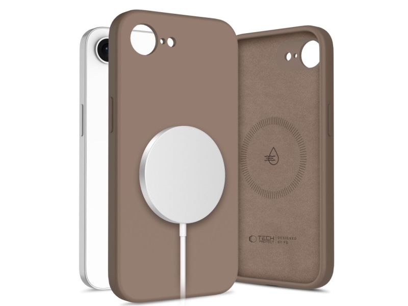 Tech-Protect Silikone Magsafe-Cover Til Iphone 16E / 17E - Brun