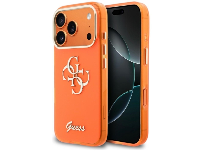 Guess Iml 4G Script Metalcover Til Iphone 17 Pro - Orange 3666339590383