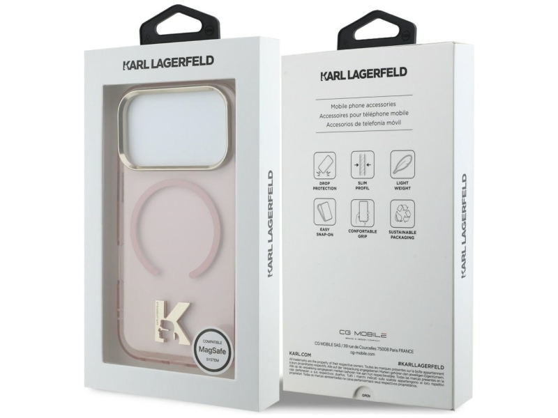 Karl Lagerfeld Iml K Head Logo Magsafe Abdeckung Til Iphone 17 Pro - Rosa