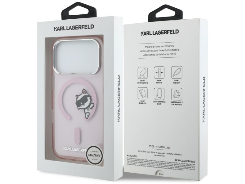 Hurtel Karl Lagerfeld Iml Peekaboo Magsafe-Hülle Bis Iphone 17 Pro - Rosa