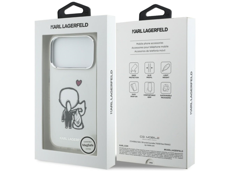Karl Lagerfeld Karl & Choupette Bagcover Magsafe Til Iphone 17 Pro - Klar