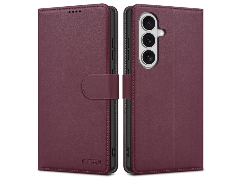 Tech-Protect Wallet Case Für Samsung Galaxy S26 - Burgunder