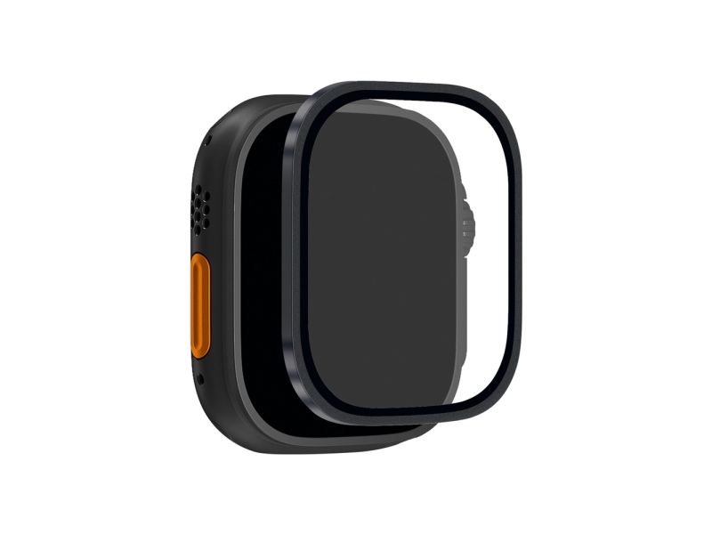 Puro Tempered Glass with Titanium Bezel for Apple Watch Ultra / Ultra 2 / Ultra 3M - Black