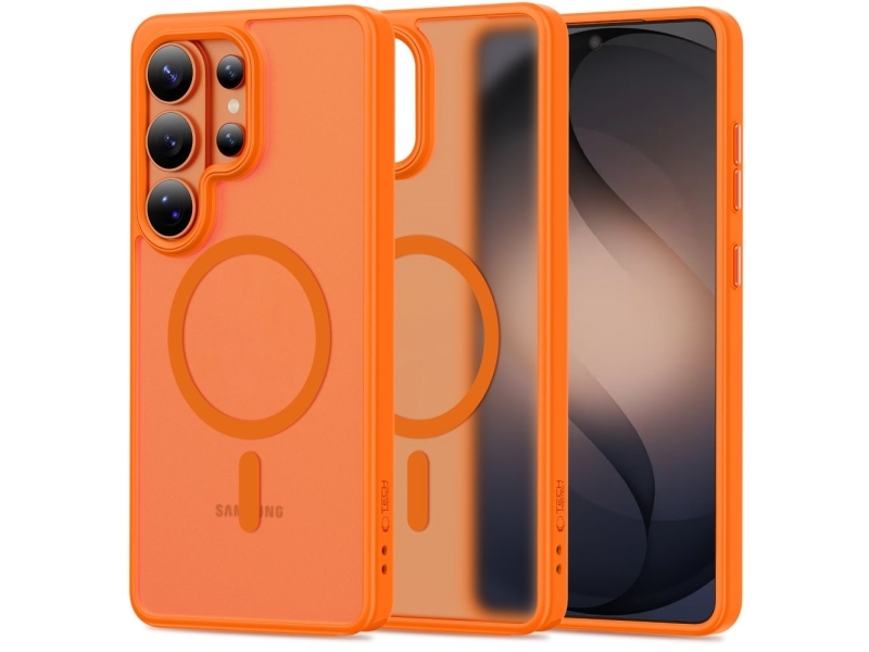 Tech-Protect Magmat MagSafe Case for Samsung Galaxy S26 Ultra - Orange and Matte