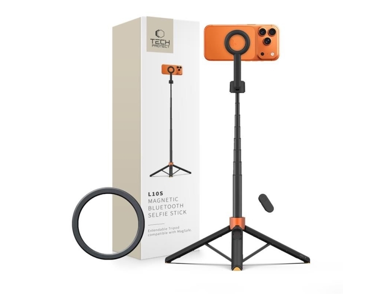 TECH-PROTECT L10S MagSafe Bluetooth selfie-stativ sort/orange