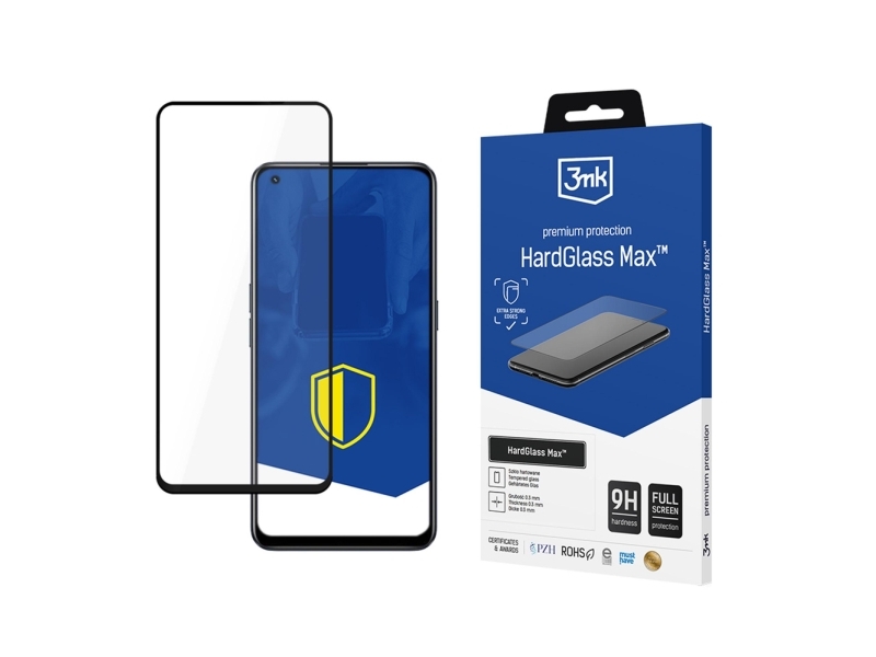 Verstärktes Full-Cover Gehärtetes Glas 3Mk Hardglass Max Schwarz Für Xiaomi Realme 9 Pro