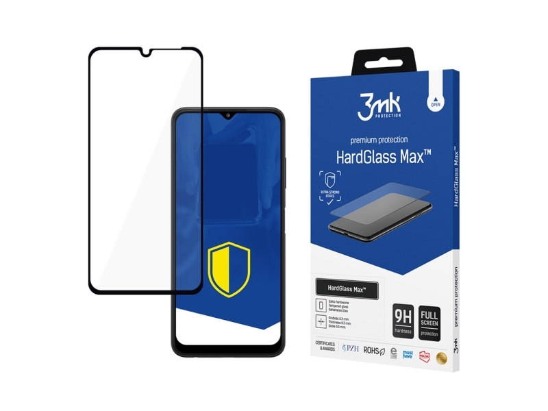 Verstärktes Full-Cover Gehärtetes Glas 3Mk Hardglass Max Schwarz Für Samsung Galaxy A22 5G