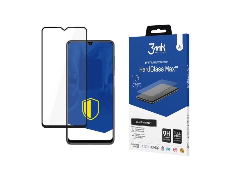 Verstärktes Full-Screen Panzerglas 3Mk Hardglass Max Schwarz Für Samsung Galaxy M22