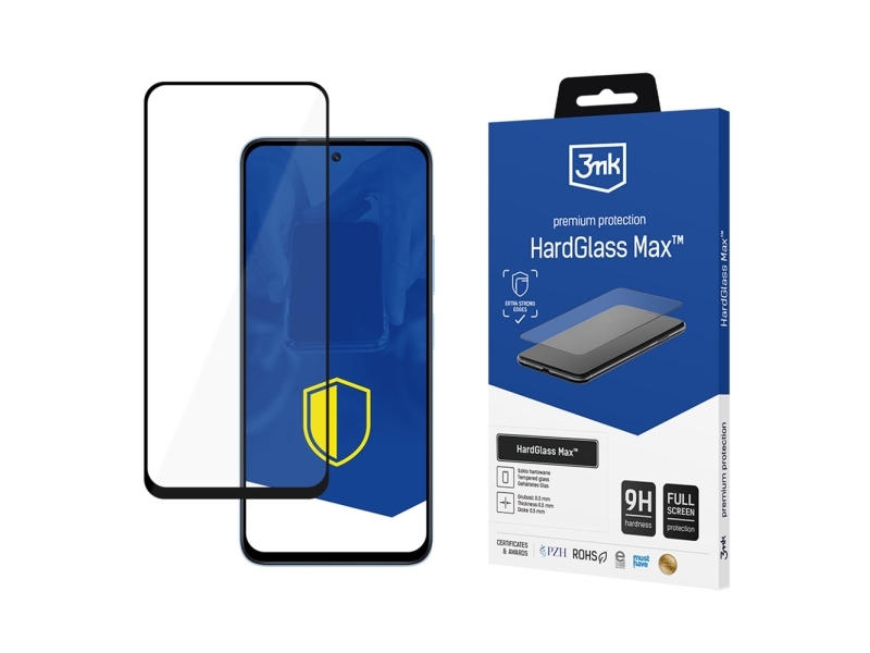 Forstærket Fuldskærms Hærdet Glas 3Mk Hardglass Max Black Til Xiaomi Redmi 12