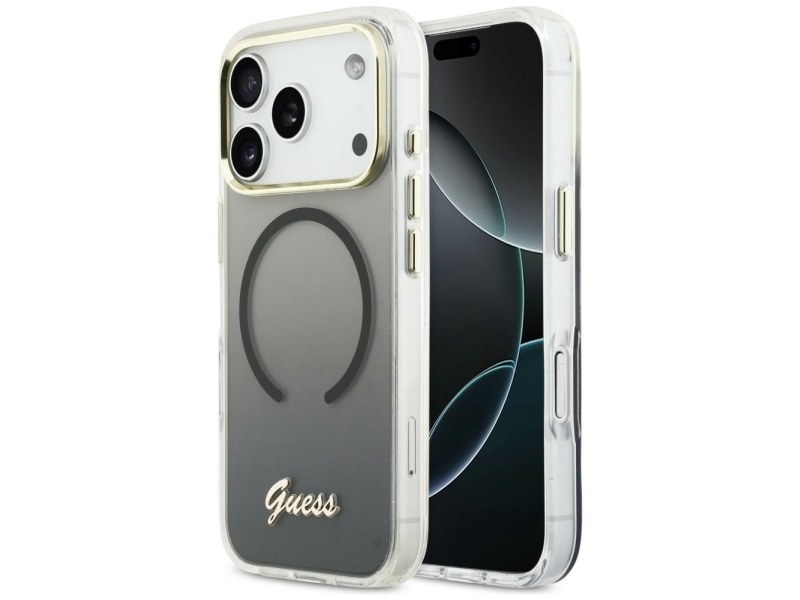 Guess Iml Gradient Script Magsafe Cover Til Iphone 17 Pro - Sort