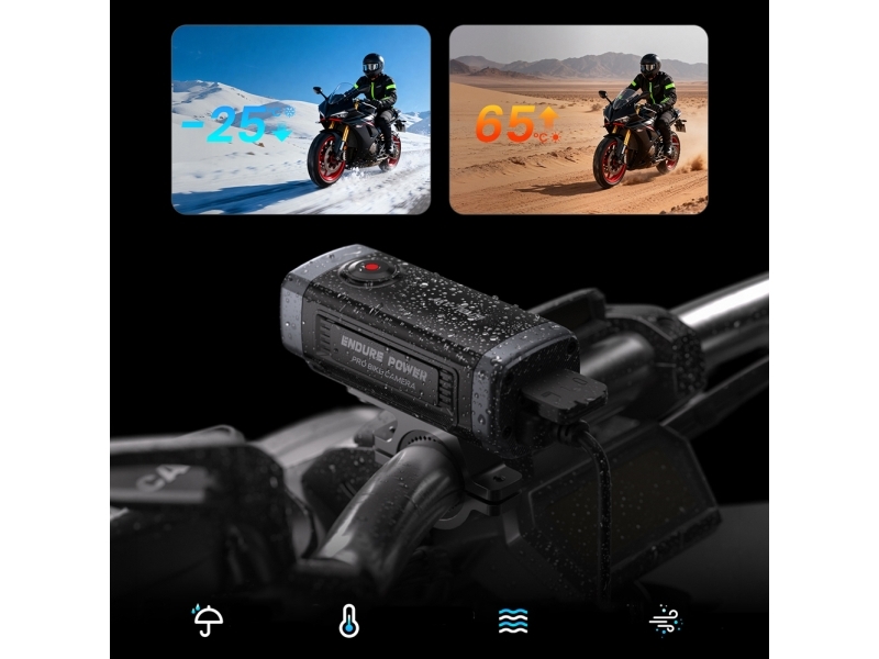 Akeeyo 710 Lite Wideorecorder Til Styr / Cykel / Motorcykel - Sort