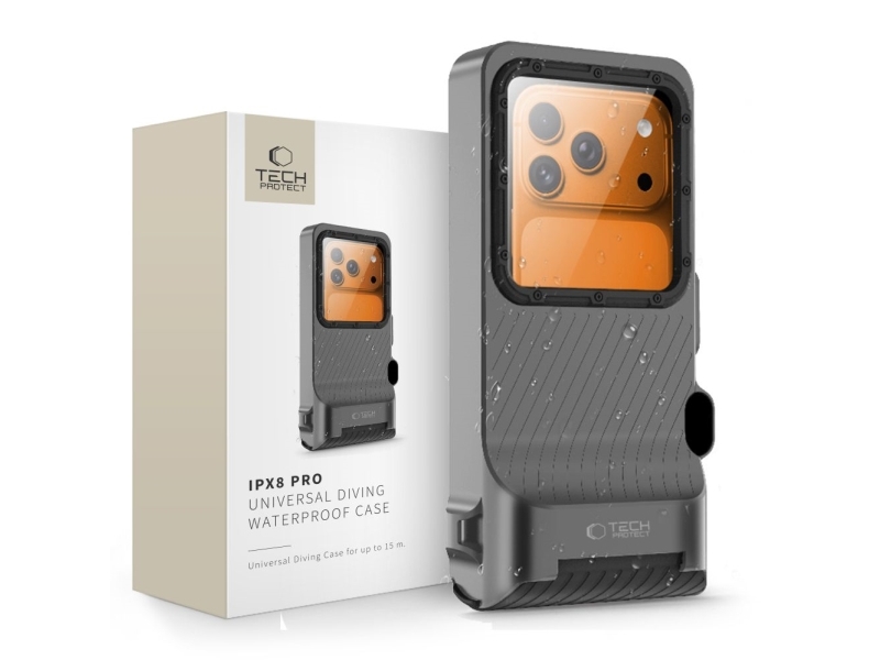 Tech-Protect Ipx8 Universelle Tauch-Wasserschutzhülle Grau/Schwarz