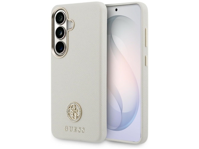Guess Rhinestone Round Logo Magsafe Case Für Samsung Galaxy S26 - Beige