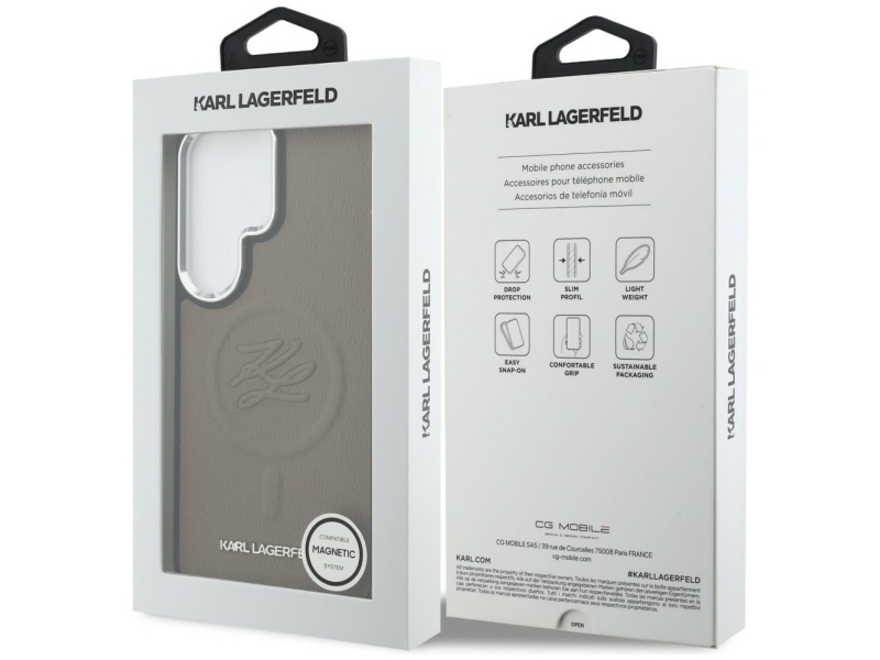 Karl Lagerfeld Gravur Ring-Initialen Magsafe Case Für Samsung Galaxy S26 Ultra - Braun