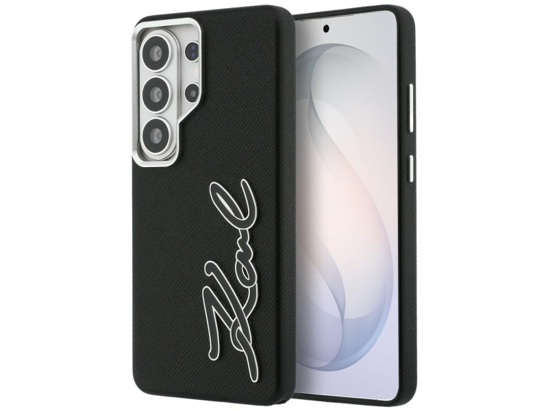 Karl Lagerfeld Geprägtes Signature Metal Resin Logo Case Für Samsung Galaxy S26 Ultra - Schwarz