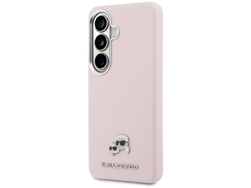 Karl Lagerfeld Saffiano Kc Metal Logo Magsafe Cover Til Samsung Galaxy S26 - Pink