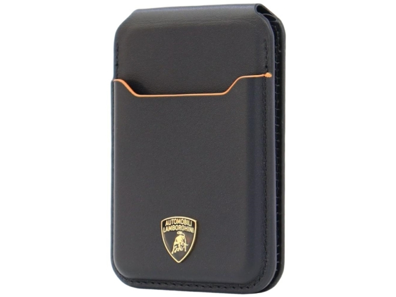 Magnetische Geldbörse Lamborghini D1 Echtes Leder Mit Magsafe Handy-Ständer, Orange