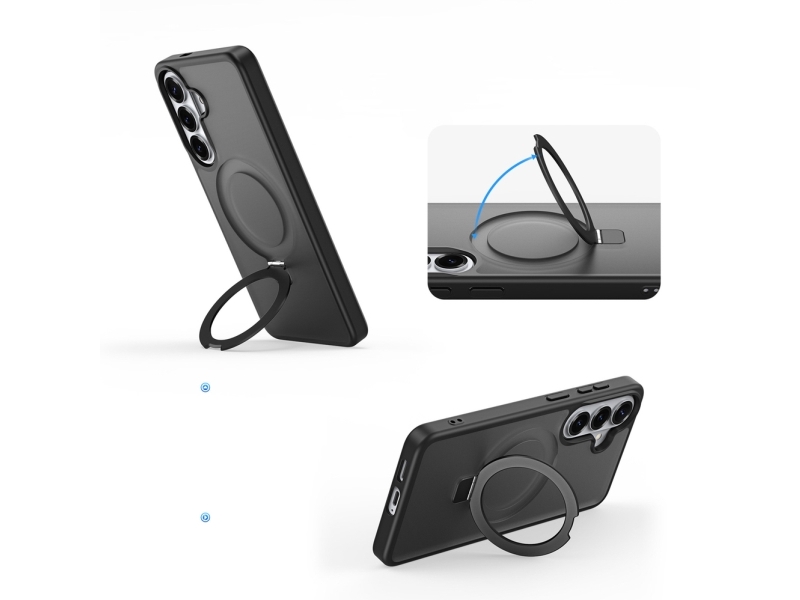 Dux Ducis Yind cover til Samsung Galaxy S26 med stativ, kompatibelt med MagSafe - Sort