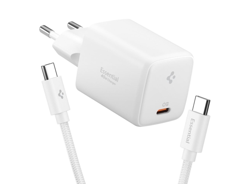 Spigen Ee451eu Essential Usb-C 45W Wandladegerät - Weiß