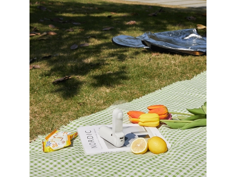 Produktfoto för Jisulife Life8 Plus portabel USB-fläkt med powerbank & ficklampa, 4500mAh – vit