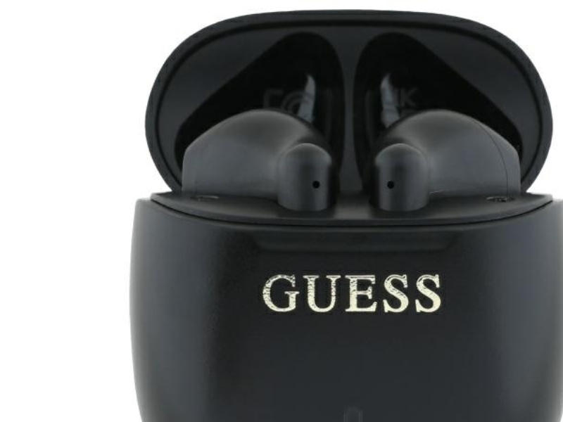 Guess Gedrucktes Klassisches Logo Bluetooth Wireless Kopfhörer - Schwarz