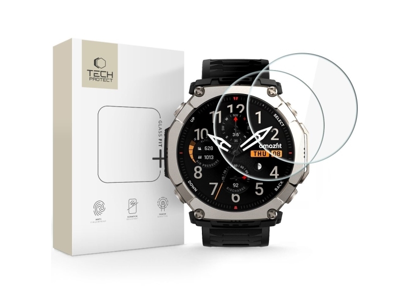 Tech-Protect Glass Fit+ Hærdet Glas 2-Pak Til Amazfit T-Rex Ultra 2