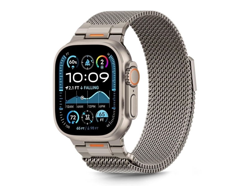 4Kom.Pl Tech-Protect Milano Vanguard Armband Für Apple Watch 8/9/10/11/Se/Ultra Titanium (44/45/46/49 Mm)