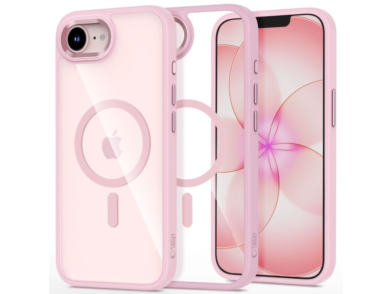 Tech-Protect Magmat Magsafe-Etui Til Iphone 16E / 17E - Transparent Pink