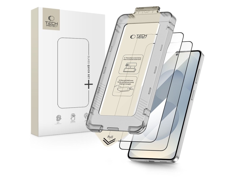 Tech-Protect Quick Set+ 2Er-Set Gehärtetes Glas Für Samsung Galaxy S26+ - Schwarz