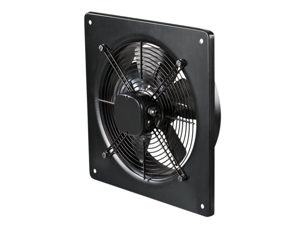 Vægmonteret ventilator fi 400 - 180 W, 63 dB, sort