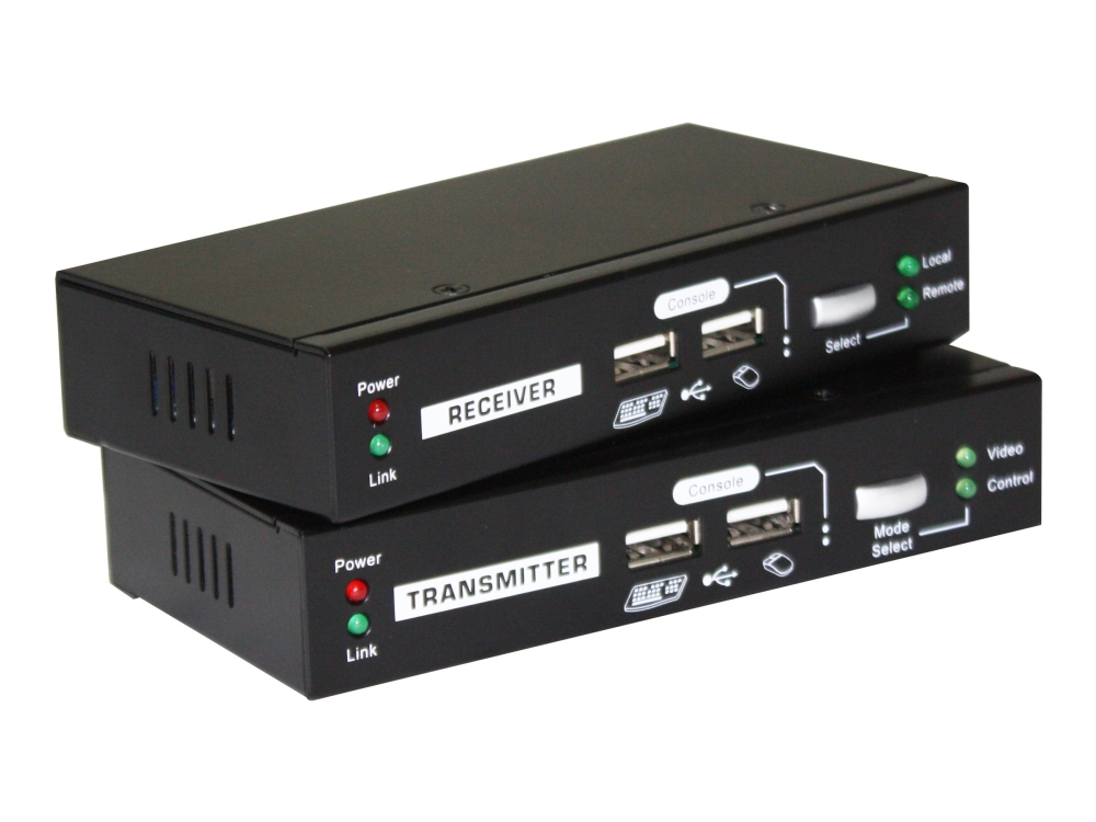 LevelOne KVM-9036 - KVM-forlænger - USB 2.0, RS-232, VGA - over CAT 5 - USB - op til 100 m