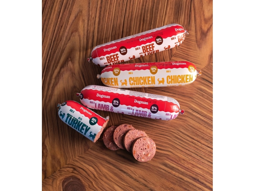 Dogman Chicken Sausage Vådfoder til hund 800g