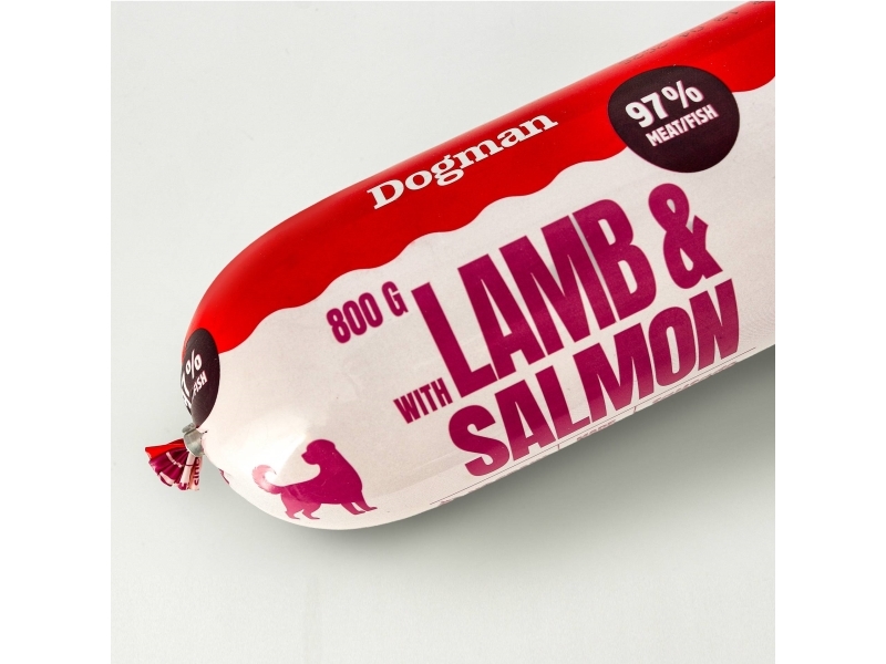 Dogman Lamm &Amp Lachs Wurst Nassfutter Für Hunde 800 G