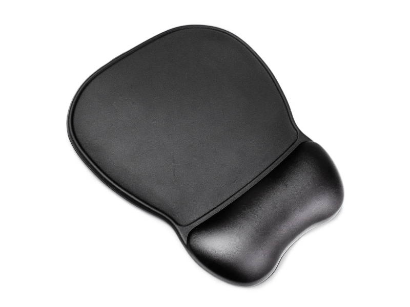 Wozinsky Ergonomisk Gel Mus- Og Håndledsstøtte, Stor, Antiskrid, Øko-Læder, Sort