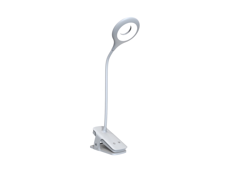 Hurtel Mini Wozinsky trådløs LED-læselampe med clip + USB-C-kabel - hvid