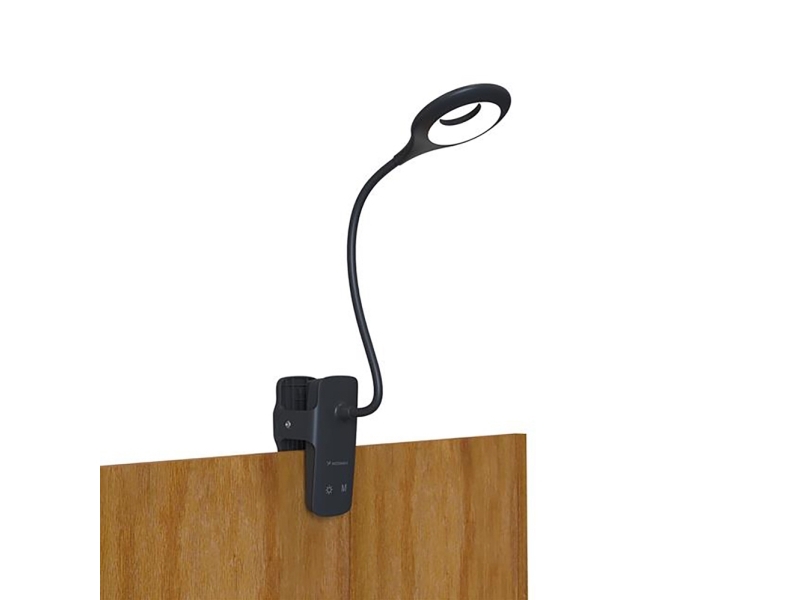 Wozinsky mini langaton LED-lukuvalo kiinnikkeellä + USB-C-kaapeli - musta