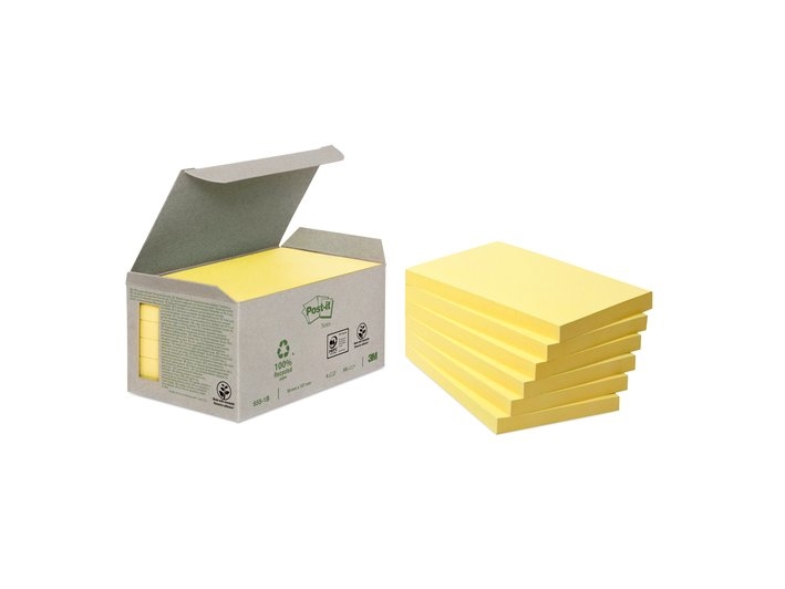 3M 6551B, Rectandel, Gul, Papir, 100%, 127 mm, 76 mm