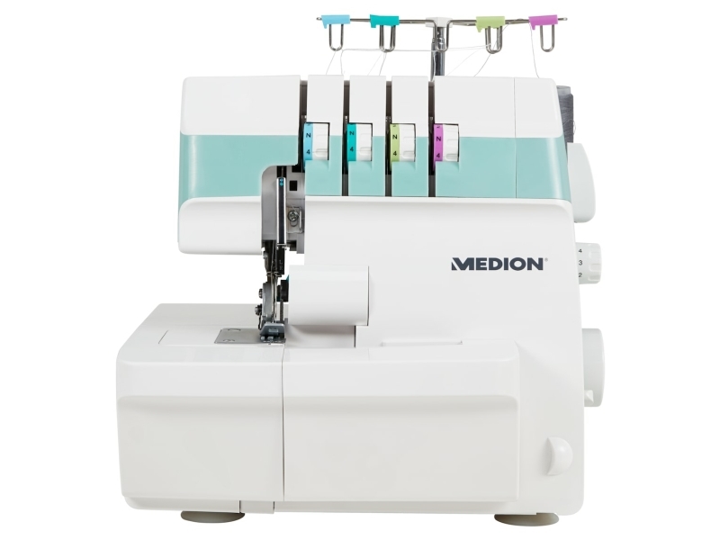 MEDION MD 19169, Hvid, Overlock symaskine, Overlock, Syning, 4 trin, 4 mm, Knapper, Dreje
