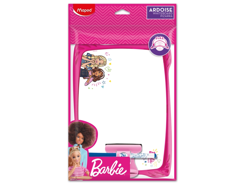 Maped Schreibtafel Barbie, Trocken Abwischbar, Weiß Zweiseitig: Blanko/Kariert, Aus 100% Recyceltem Kunststoff, - 1 Stück (583523)