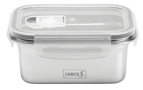 Lurch 00240890, Brotdose, Erwachsener, Edelstahl, Transparent, Kunststoff, Edelstahl, Einfarbig, Rechteckig