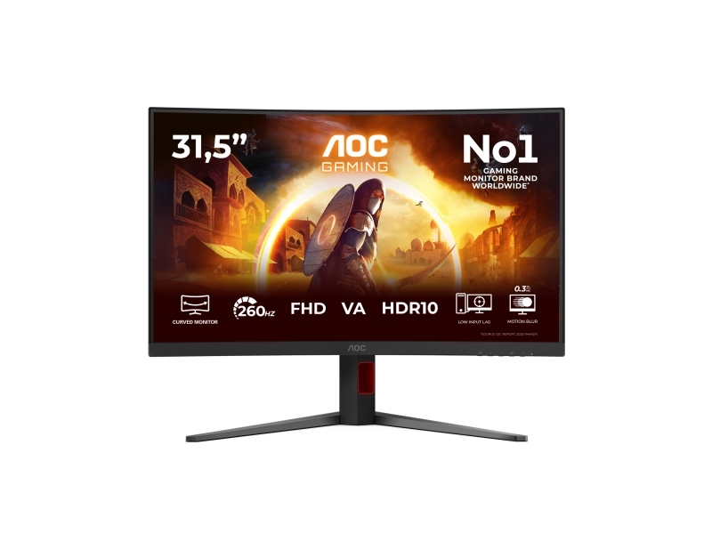 Aoc G4 C32g4z, 80 Cm (31.5"), 1920 X 1080 Pixel, 4 Ms, Sort, Rød