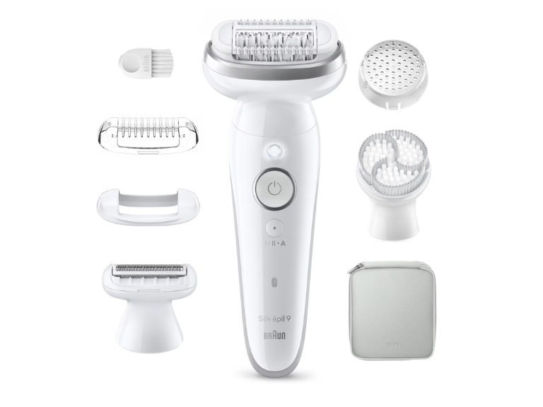 Braun Silk-épil 9-061, Hvid, 40 pincetter, MicroGrip, 0,5 mm, Batteri, Indbygget batteri