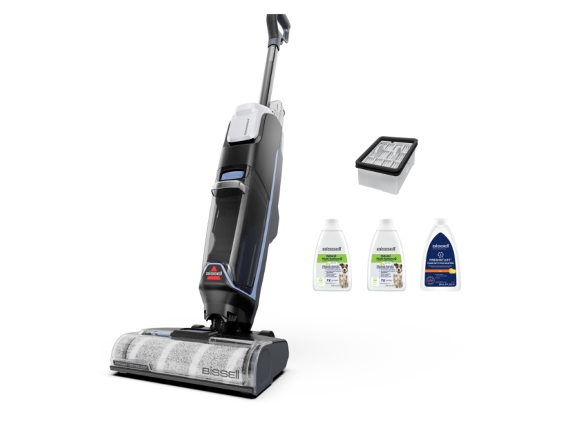 Bissell Crosswave Edge Cordless Pro, Standstaubsauger, Beutellos, Schwarz, Blau, Hellgrau, 0,75 L, 0,58 L, Rechteckig